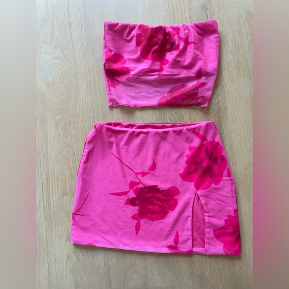 Princess Polly Dresses & Skirts - Princess Polly Pink Floral Two-Piece Set